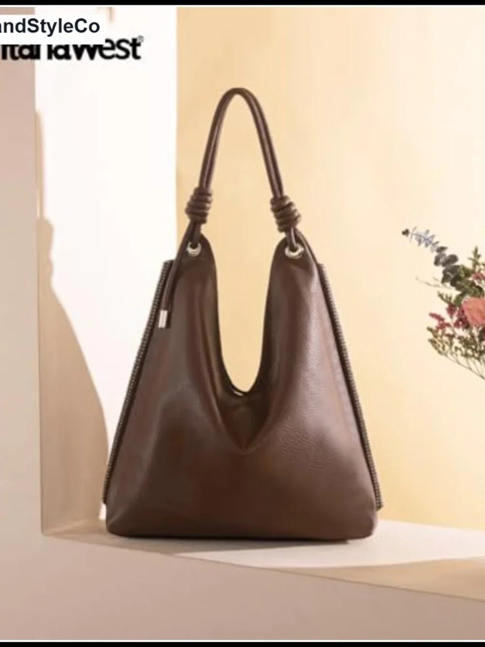 Slouchy Hobo Purse Women Large Vegan Leather Shoulder Bag Knotted Handle